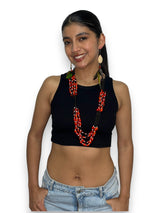 Collar Largo Huayruro y Achira - Semillas Nativas de Amazonas