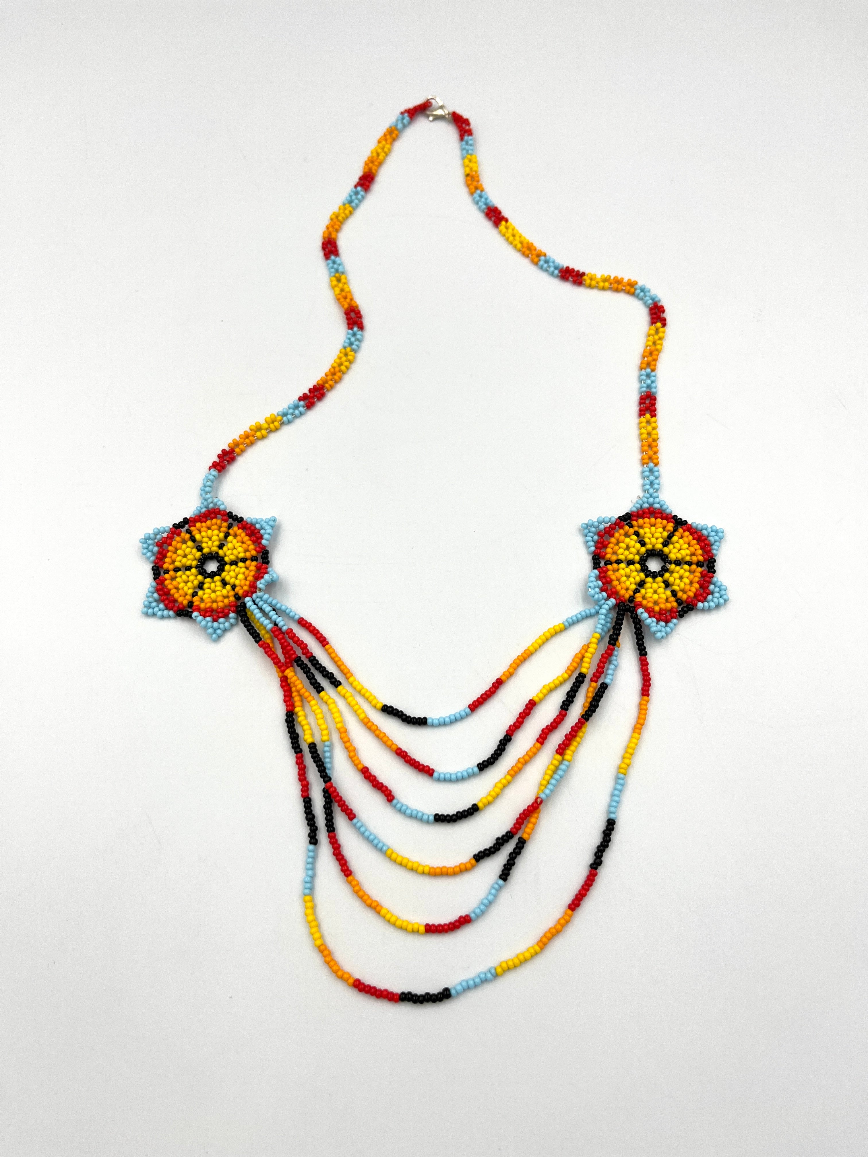 Collar Arcoíris Mostacilla Sintética - Diseño Multicolor Artesanal