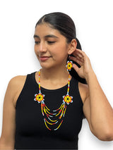 Collar Arcoíris Mostacilla Sintética - Diseño Multicolor Artesanal