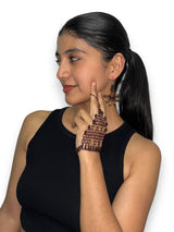 Pulsera Catarata Achira y Mostacilla - Diseño Triangular con Conexión Dedo
