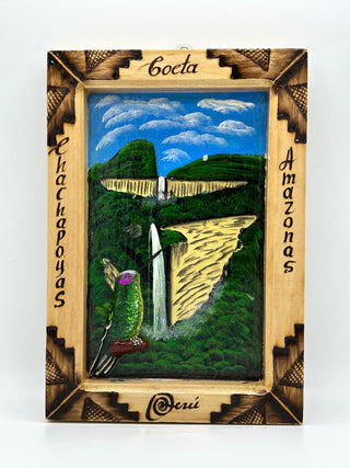 Cuadro Artesanal Decorativo Colibri Gocta Alto Relieve