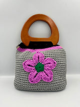 Bolso a Crochet Artesanal con Asas de Madera