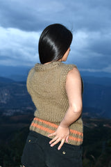 Beige V-Neck Knitted Vest