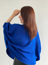Knitted Sweater with Anti-Allergic Yarn Sticks – 3/4 Sleeves in Electric Blue