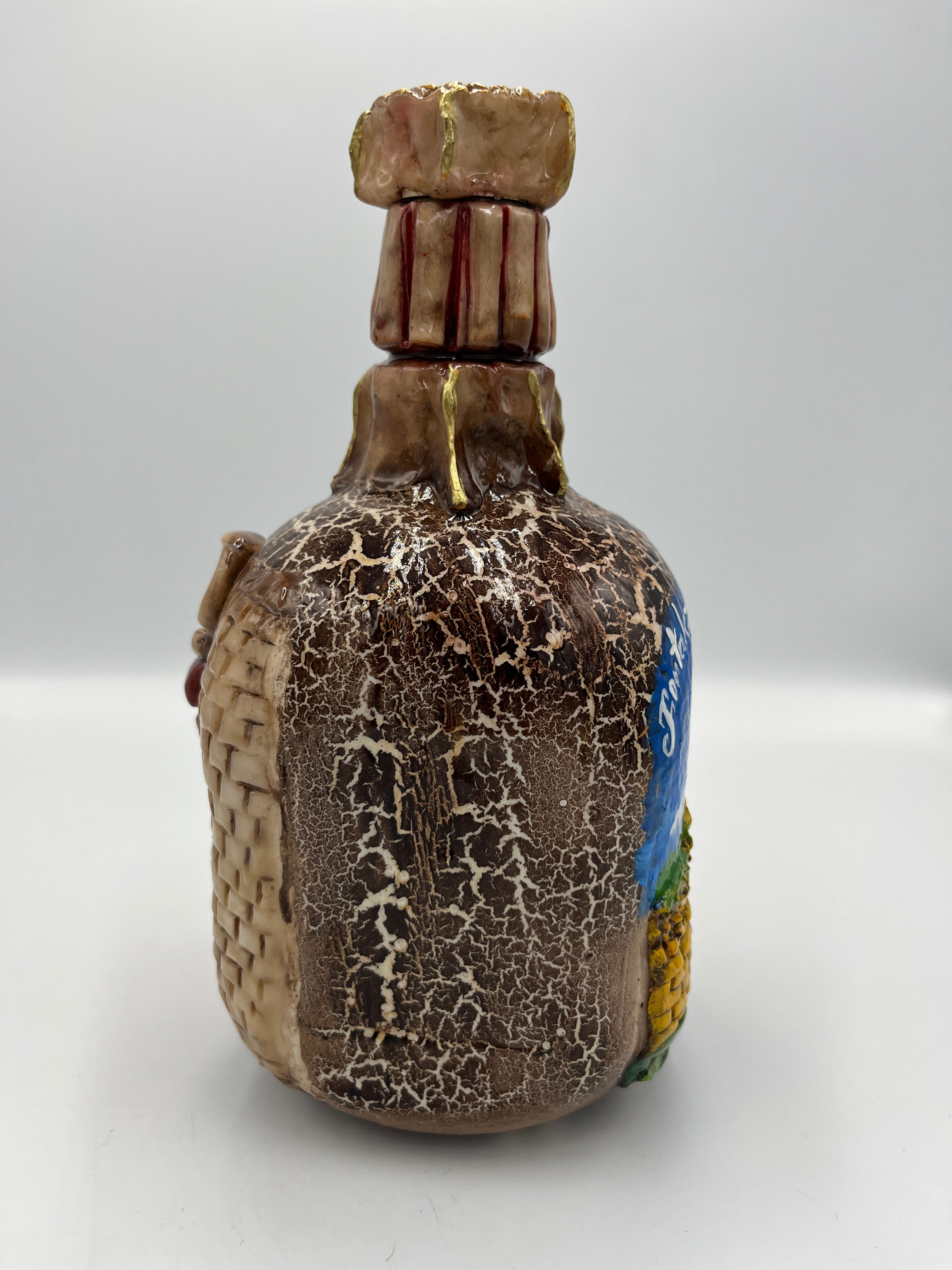 Botella de Whisky 1L Pintada a Mano – Kuélap Sarcófago
