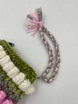 Cartera de Mano a Crochet con Base de Bio Cuero – Hecha a Mano