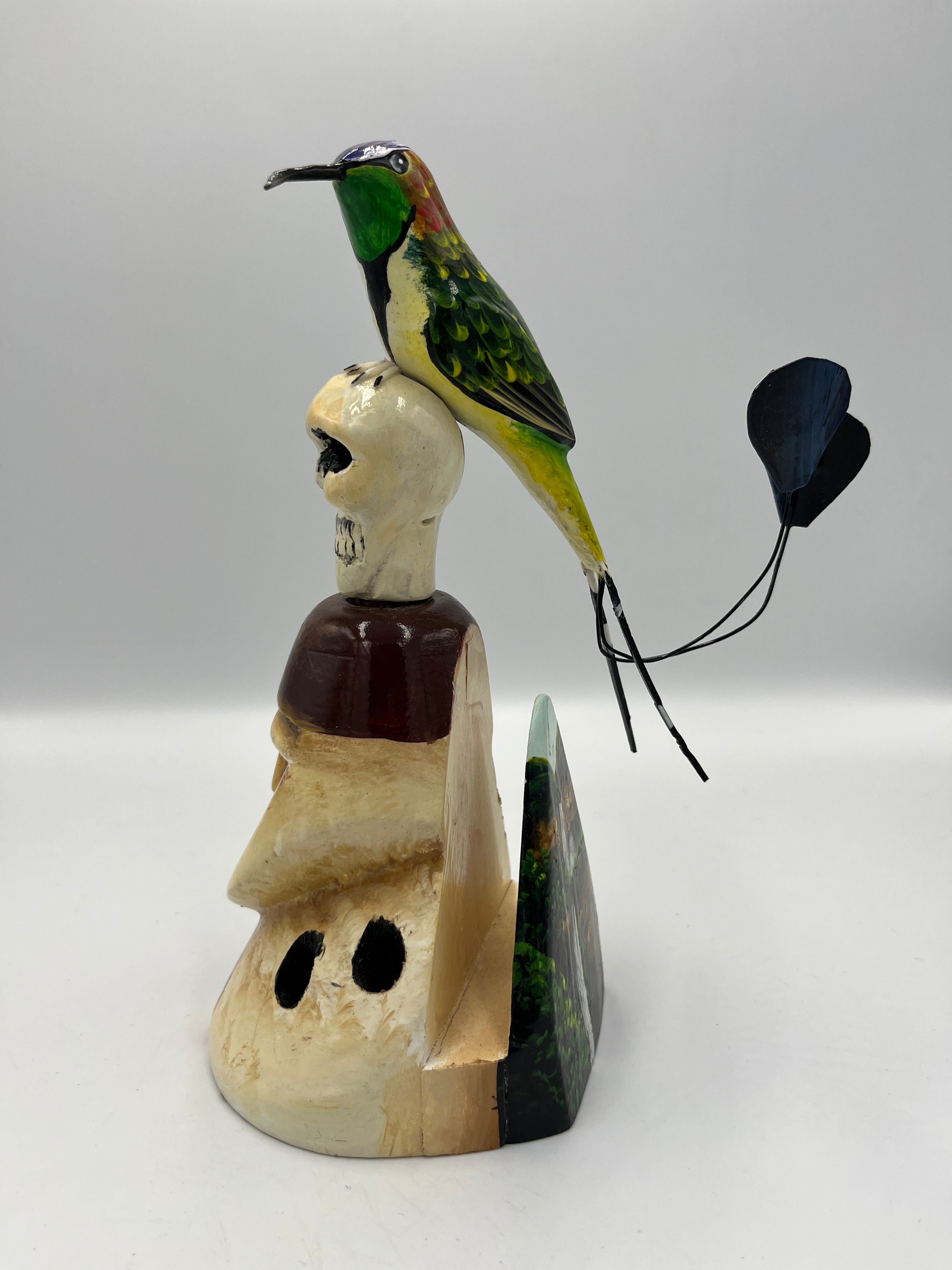 Portalápicero Karajía con Colibrí en Madera