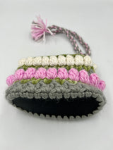 Cartera de Mano a Crochet con Base de Bio Cuero – Hecha a Mano