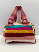 Cartera de Mano de Lana de Oveja con Diseño de Rombos de Colores – Tejido Artesanal