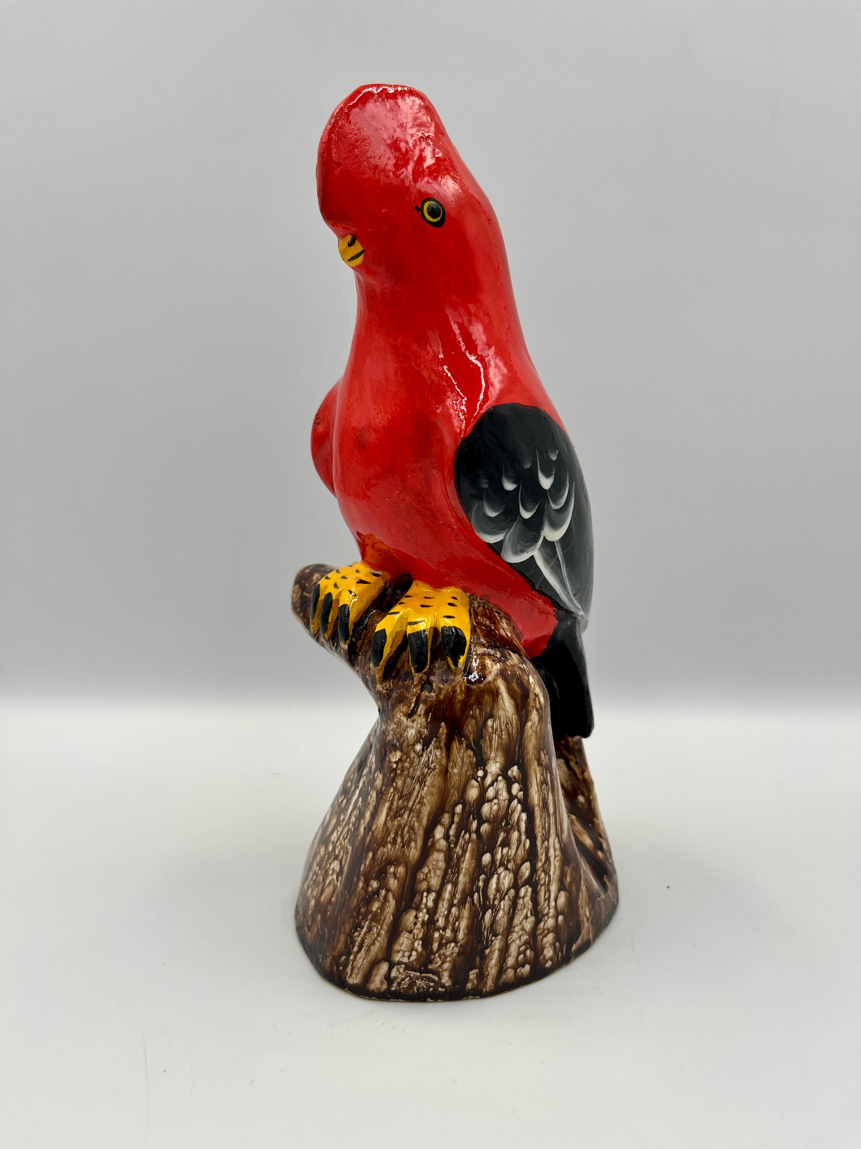 Hand-painted wooden Cock of the Rock