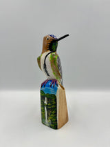 Hummingbird Spatula Tail Wooden Pencil Holder