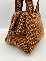 Cartera de Mano en Telar de Cintura de Lana de Oveja – Colores Marrón y Beige