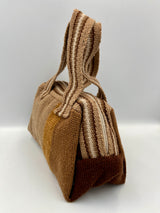 Cartera de Mano de Lana de Oveja en Telar – Diseño Beige con Marrón