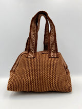 Cartera de Mano en Telar de Cintura de Lana de Oveja – Colores Marrón y Beige
