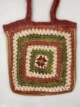 Bolso de Mano en Crochet de Fibra de Cabuya con Aplicación en Telar – Hecho a Mano