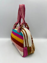 Cartera de Mano de Lana de Oveja con Diseño de Rombos de Colores – Tejido Artesanal