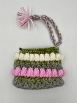 Cartera de Mano a Crochet con Base de Bio Cuero – Hecha a Mano