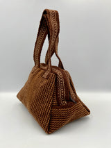 Cartera de Mano en Telar de Cintura de Lana de Oveja – Colores Marrón y Beige