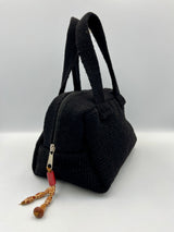 Cartera de Mano de Lana de Oveja Color Negro – Tejido Artesanal