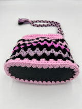 Cartera de Mano a Crochet con Base de Bio Cuero – Hecha a Mano