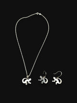 950 Silver Necklace and Earrings Set with Chachapoyas Iconography