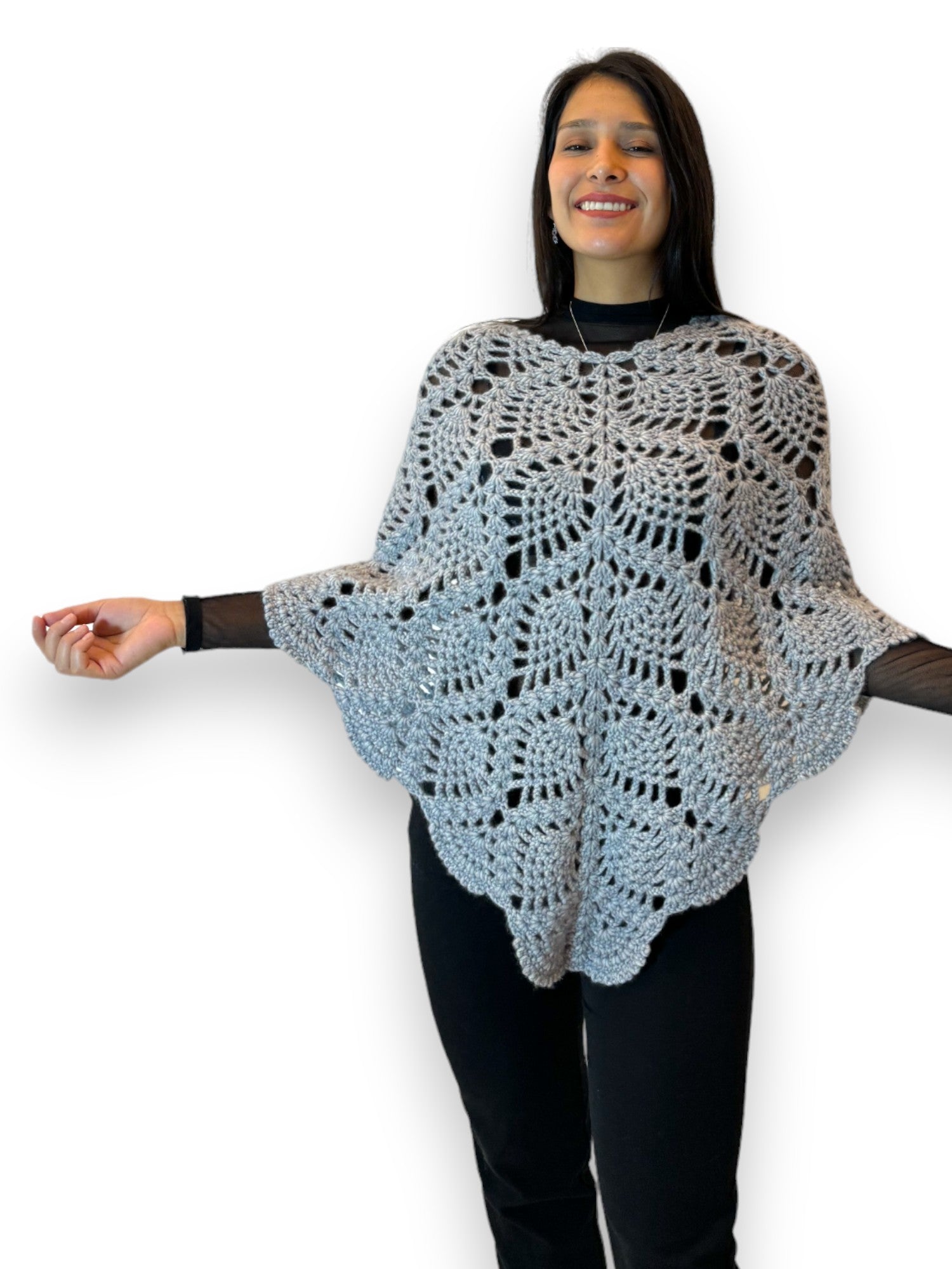 Poncho Tejido a Crochet