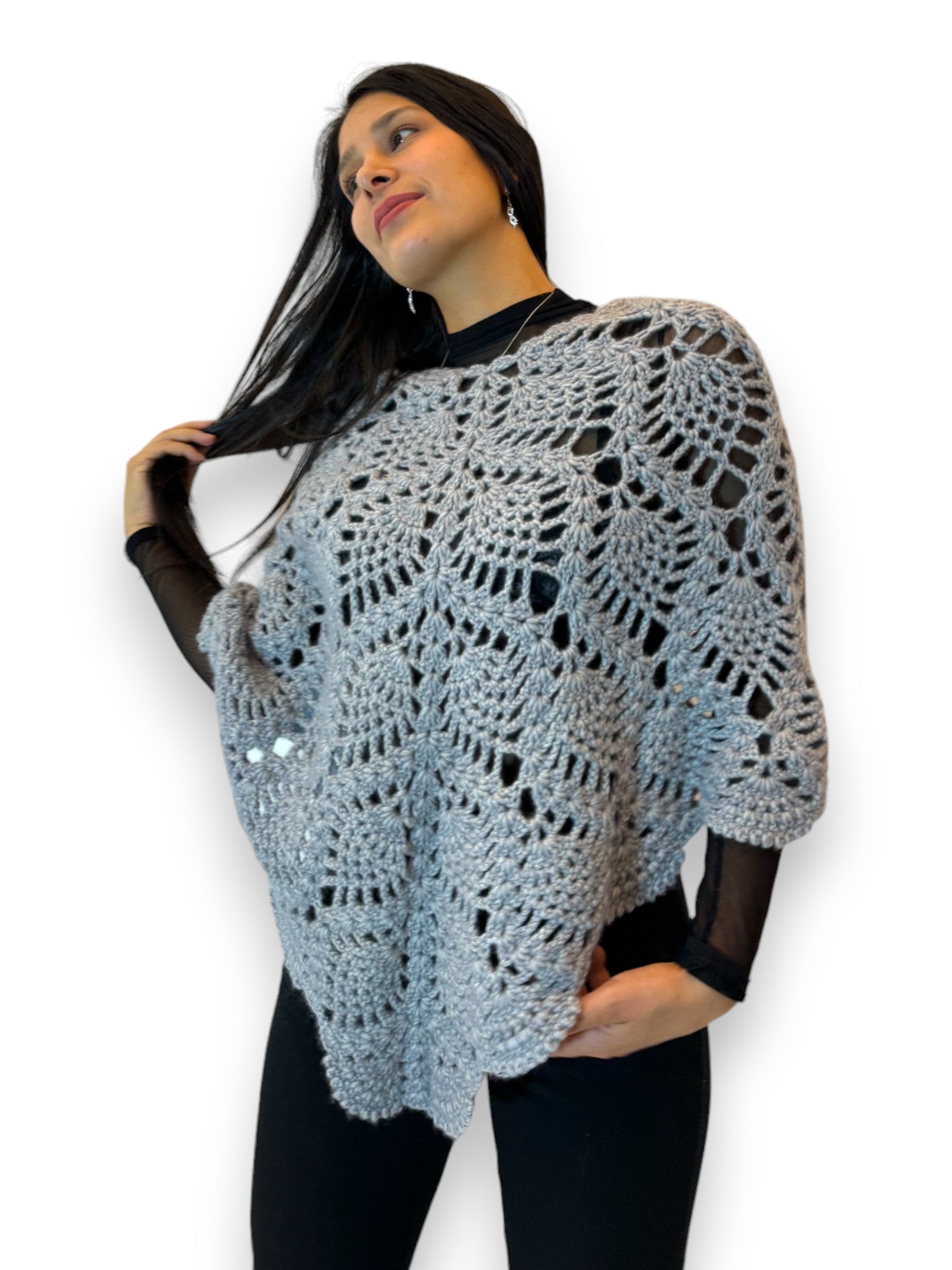 Poncho Tejido a Crochet