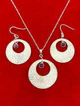 Set with Pendant and Earrings with Agates