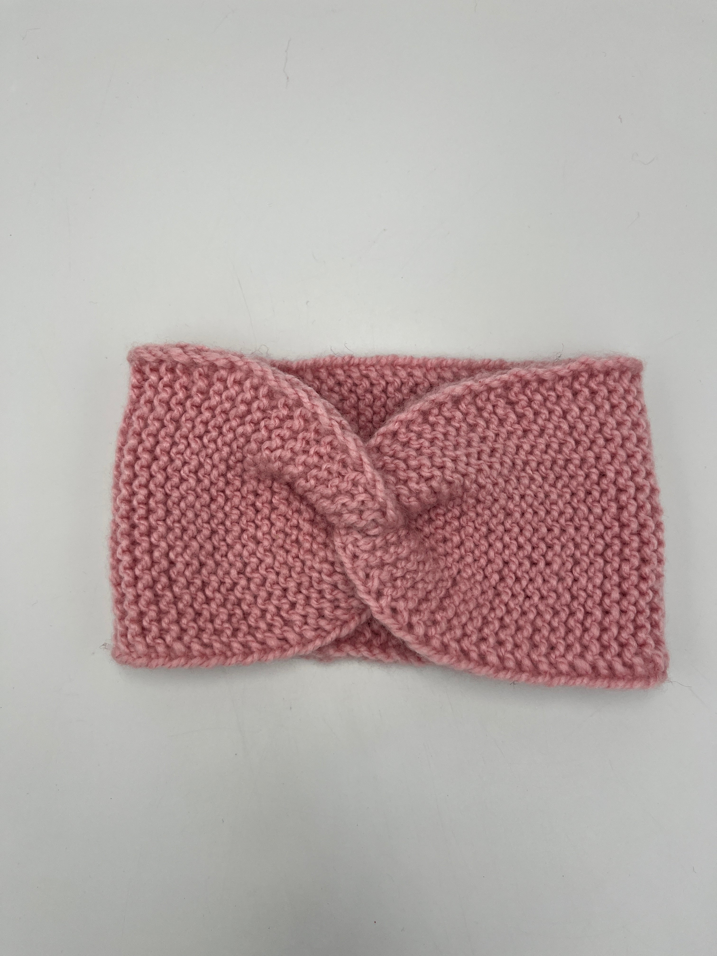 Vincha para Dama Tejida a Palillo en Color Rosa