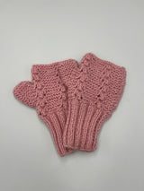 Guantes para Dama Tejidos a Palillo en Color Rosa