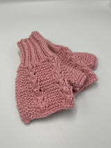 Guantes para Dama Tejidos a Palillo en Color Rosa