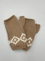 Guantes para Dama Tejidos a Palillo en Color Beige