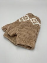 Guantes para Dama Tejidos a Palillo en Color Beige