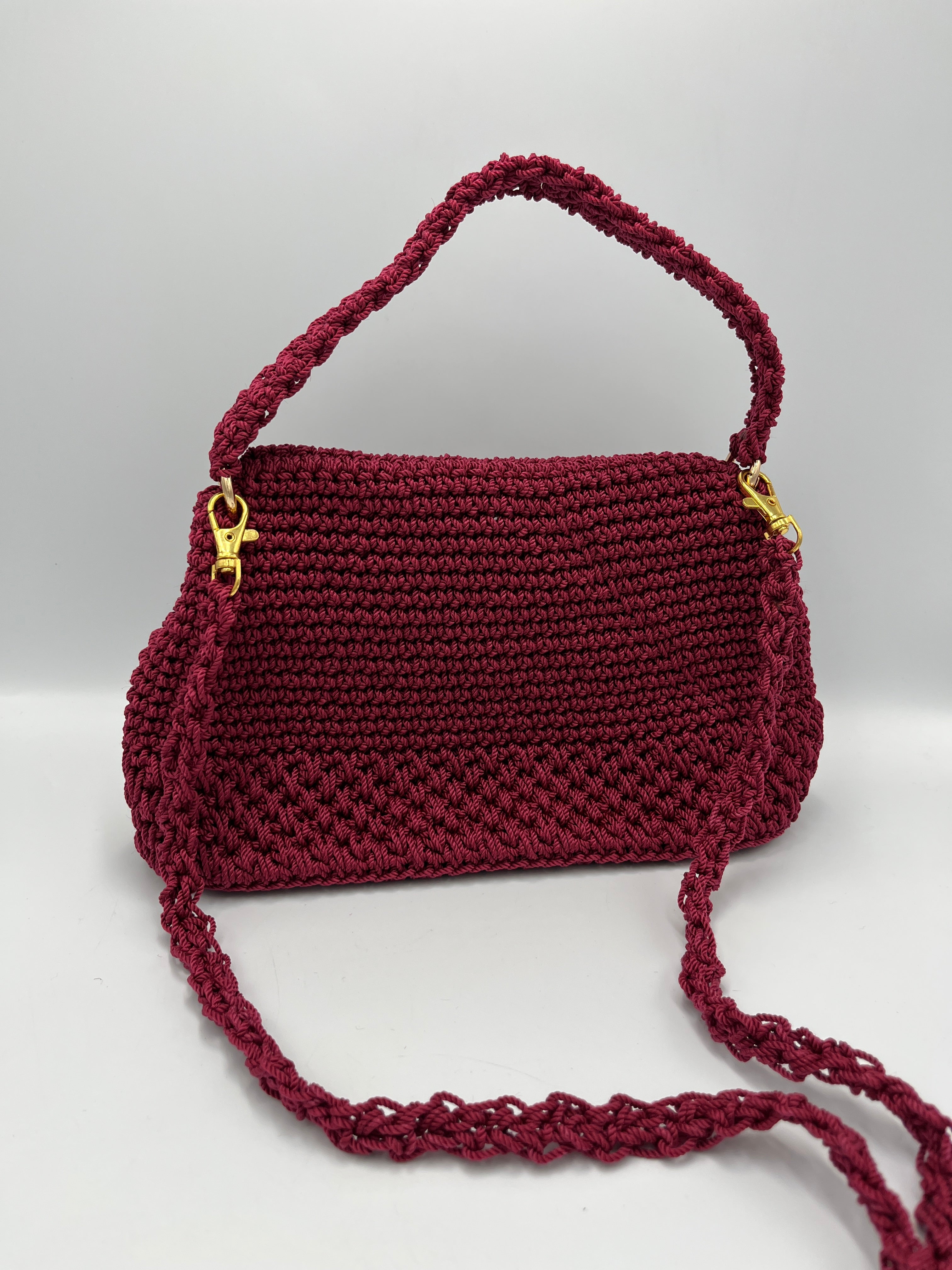 Bolso Convertible a Cartera y Morral de Tiro Largo a Crochet