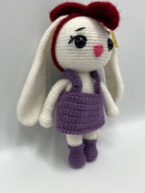 Conejita Amigurumi con Vestido Morado Tejida a Crochet