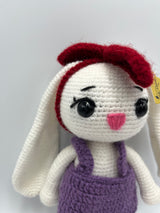 Conejita Amigurumi con Vestido Morado Tejida a Crochet