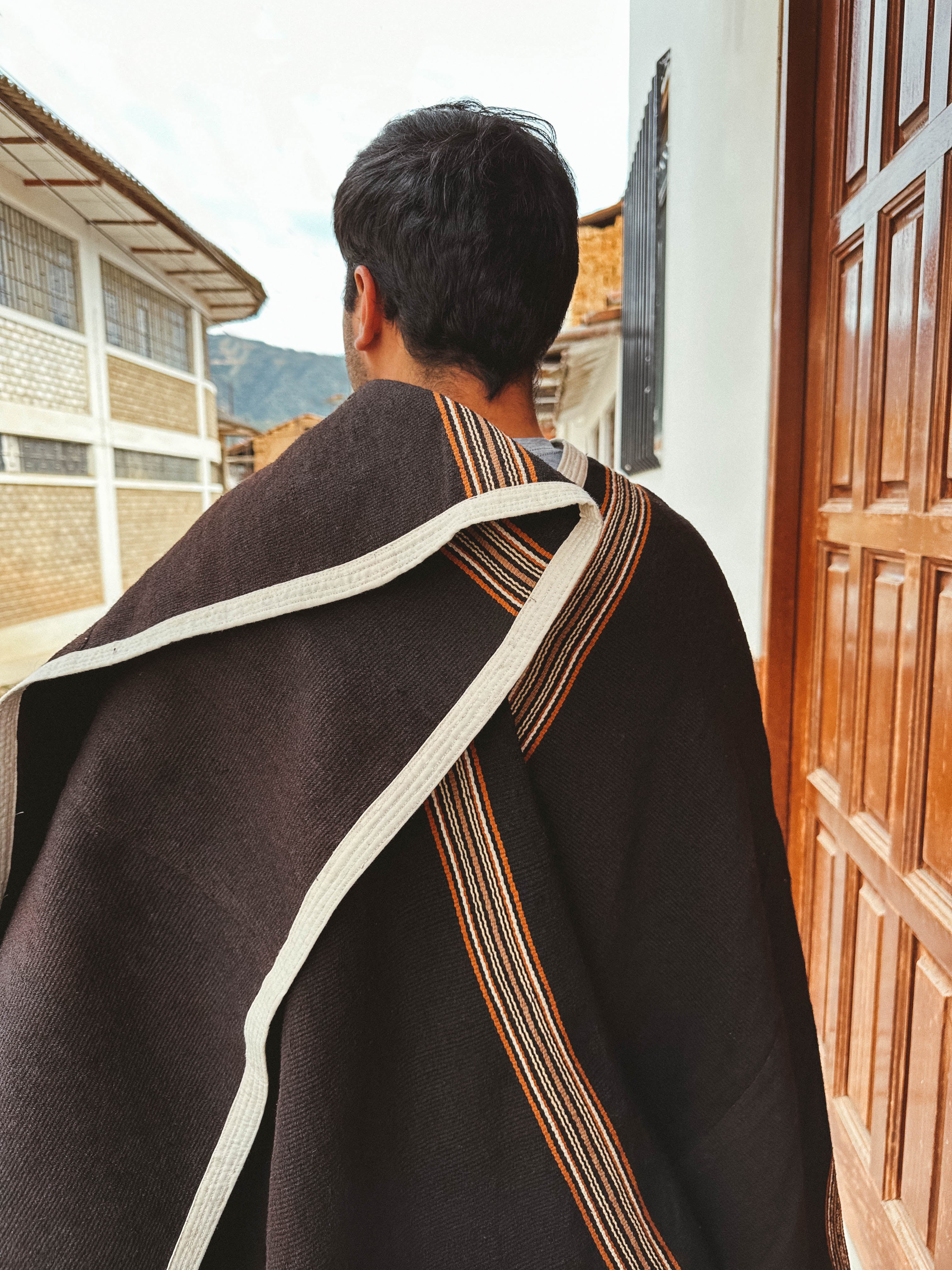 Loom Poncho made of Sheep Wool