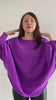 Knitted Sweater with Anti-Allergic Yarn Sticks – 3/4 Sleeves in Purple